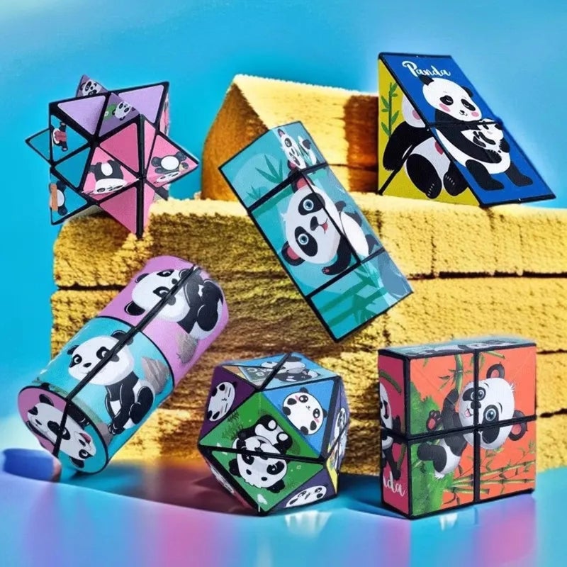Folding And Transformable Infinite Panda Cube 3D Geometric Deformation Stress Relief Building Blocks Children'S Thinking And Educational Toy - Image 5